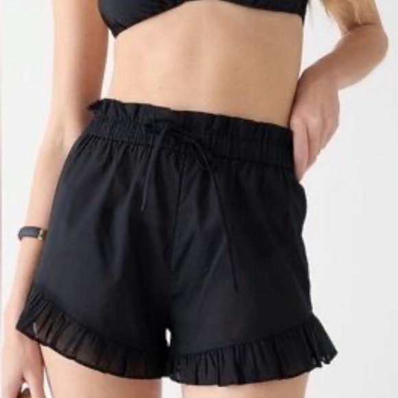 J. Crew Pants - J Crew Cotton voile ruffle beach short black small